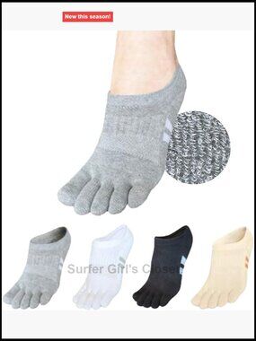 Cushioned No-Show Five-Toe Socks for Women, Athletic, 4 Pairs